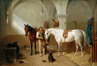 Horse Stable by Franz Adam